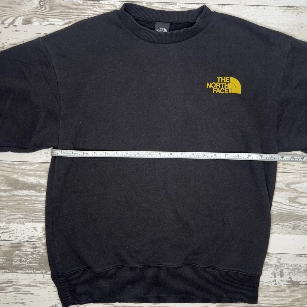 The North Face‎ Sweatshirt Mens Small Black Logo Back Graphic Fleece Pullover